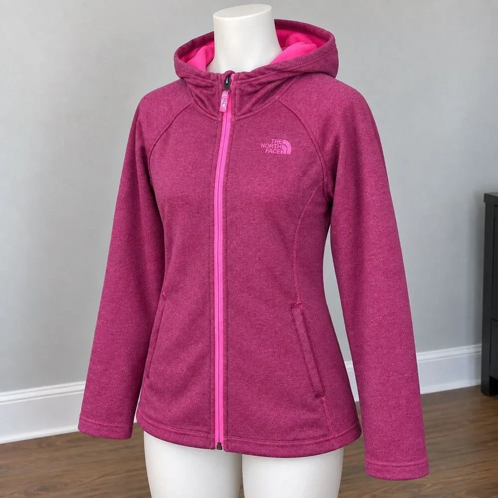 North Face Girls XL 18 Pink Full Zip Fleece Hoodie Jacket Gorpcore Outdoor